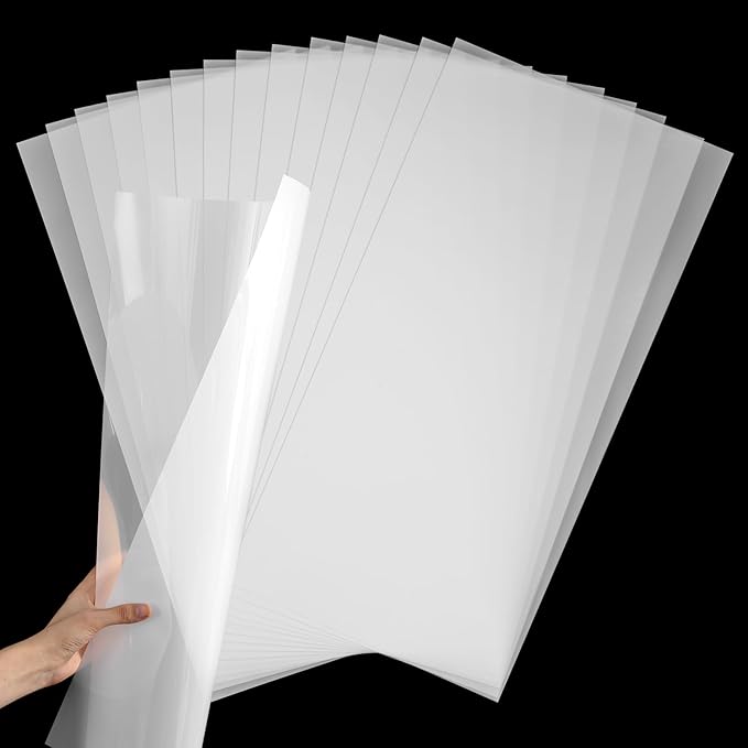 Frienda 24 Sheets Blank Stencil Plastic Making Sheet Milky Translucent Pet Template Stencil Material for DIY Crafts Gift(10 Mil, 12 x 24 Inch)