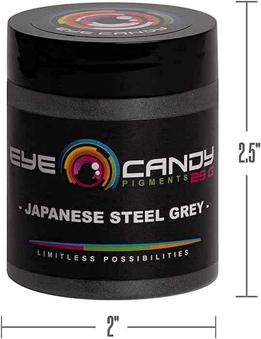 Eye Candy Pigments Premium Grey Mica Powder - Japanese Steel Grey (25gr) - for Epoxy, Resin, Soap, Paint, Woodworking, Acrylic Pouring, Bath Bombs, Fishing Lures - DIY Arts and Crafts Additive