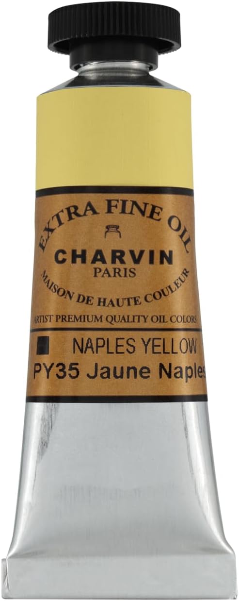 Charvin Extra Fine Oil Paint, Naples Yellow 20 mL - Triple-Milled, Rich Texture, Poppy Oil-Based, Light-Fast, Handmade, Archival Quality