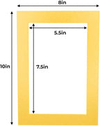 6x8 Mat for 8x10 Frame - Precut Mat Board Acid-Free Show Kit with Backing Board, and Clear Bags Metallic Gold 6x8 Photo Matte Made to Fit a 8x10 Picture Frame Matboard for Framing, Pack of 100 Mats