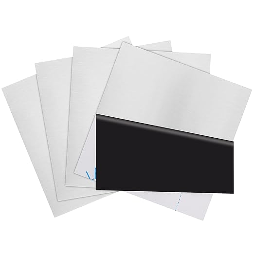 4Pcs 304 Stainless Steel Sheets Metal 6" x 6" x 1/64" (0.02") Inch 304 Stainless Steel Plates 0.50MM Stainless Steel Shim Stock Plates Metal Sheets for Crafting, DIY, Stovetop, Snow Frosted Surface