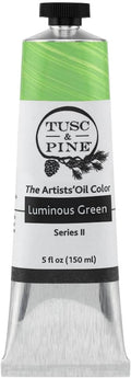 Tusc & Pine Artist Oil Paint - Luminous Green, 150 ml, Non-Yellowing, Rich & Creamy Consistency, Maximum Pigment Load, Small Batch Milled Oil Paints Made in the USA for Professional Artists