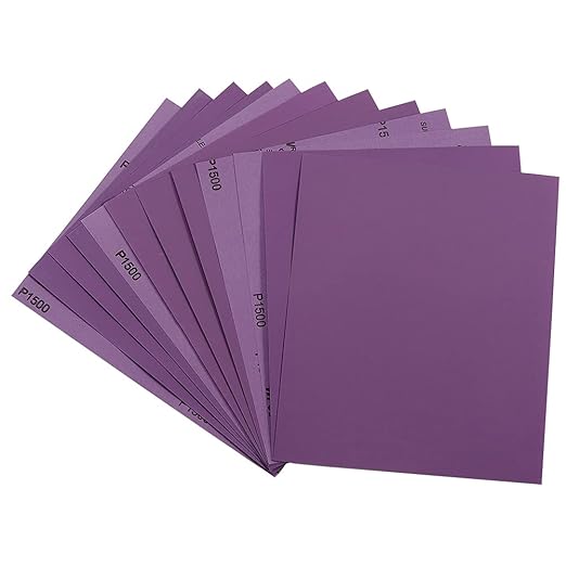 Sandpaper 1500 Grit, Wet Dry Sanding Sheets 9 x 11 Inch, Advanced White Fused Alumina Abrasive Sander Paper for Wood Furniture Finishing, Metal Sanding, Automotive Polishing, 12-Sheets