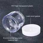 12 Pack Small Plastic Containers with Lids Clear Plastic Favor Storage Jars Wide Mouth for Beauty Products (2 Ounce, White)