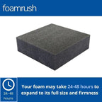 FoamRush 8" x 24" x 24" Charcoal High Density Upholstery Foam Cushion, Upholstery Sheet, Foam Padding, Seat Replacement, Wheelchair Seat & Chair Cushion Replacement, Square, Made in USA