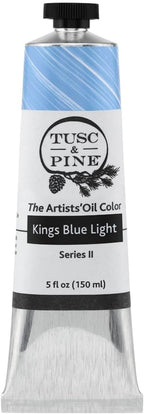 Tusc & Pine Artist Oil Paint - Kings Blue Light, 150 ml, Non-Yellowing, Rich & Creamy Consistency, Maximum Pigment Load, Small Batch Milled Oil Paints Made in the USA for Professional Artists