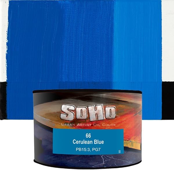 Soho Urban Artist Oil Paint - Cerulean Blue, 430 ml Can - Best Valued Oil Colors for Painting, Excellent Pigment Load