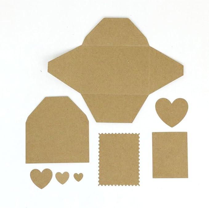 Cutting Dies Metal Stencils Scrapbooking Tools Flowers Lace Frame DIY Embossing Template for Paper Card Making Album Arts Crafts Supplies (Frame 1-Love envelope-14.3x11.3cm)