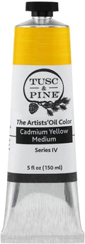 Tusc & Pine Artist Oil Paint - Cadmium Yellow Medium, 150 ml, Non-Yellowing, Rich & Creamy Consistency, Maximum Pigment Load, Small Batch Milled Oil Paints Made in the USA for Professional Artists
