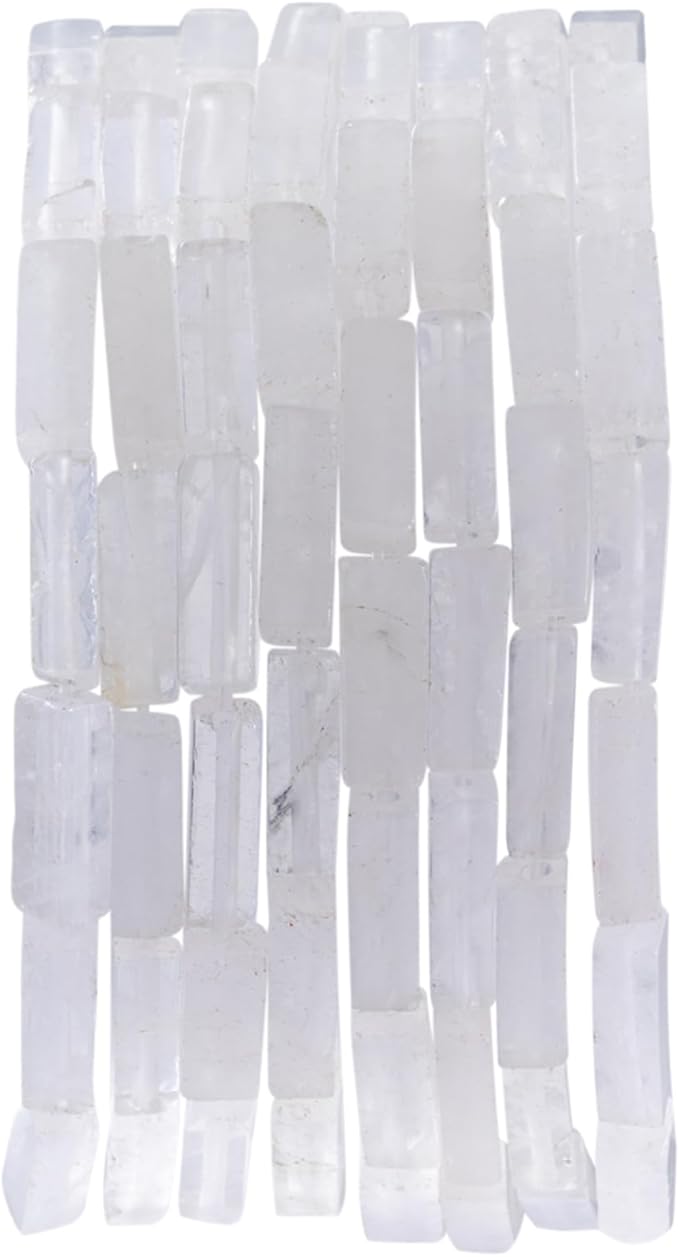 Natural White Crystal Rectangle Tube Beads 4x13mm 38cm/str Loose Semi Gemstone Stone Beads for Making Bracelets Necklace Earrings