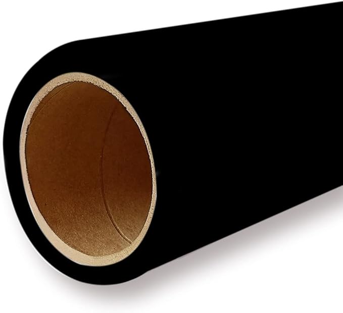 Yizhily Seamless Photogrphy Background Paper, Paper Backdrop Roll for Photoshoot, 53" x16', Jet
