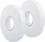 Double Sided Foam Tape 1.18In x 33FT 2 Pack, Mounting Tape Heavy Duty, Strong Adhesive Weatherproof Seal Strips for DIY Craft Picture Poster, Car & Gap Filling Mountings, Home Office Decor (White)