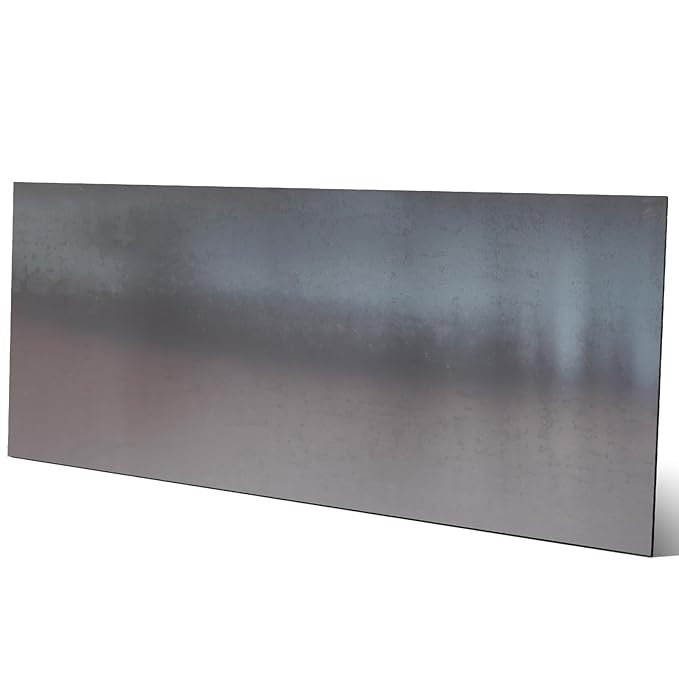 Hicarer 24 x 48 Inch A36 Carbon Steel Sheet 0.08" Thickness Length 14 Gauge Hot Rolled Steel Plate for Automotive Sheet Metal, Furniture or Industrial, Unpolished (Mill) Finish