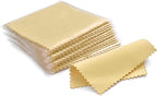 SEVENWELL 50pcs Jewelry Cleaning Cloth Yellow Polishing Cloth for Sterling Silver Gold Platinum Small Silver Polish 8x8cm