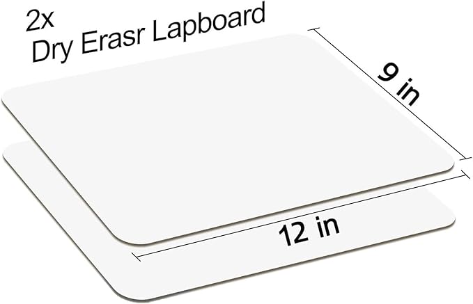White Board Dry Erase Boards Classroom Pack Mini White Boards 9" x12” Double Sided Personal Whiteboards for Students Teachers School Supplies Lapboards