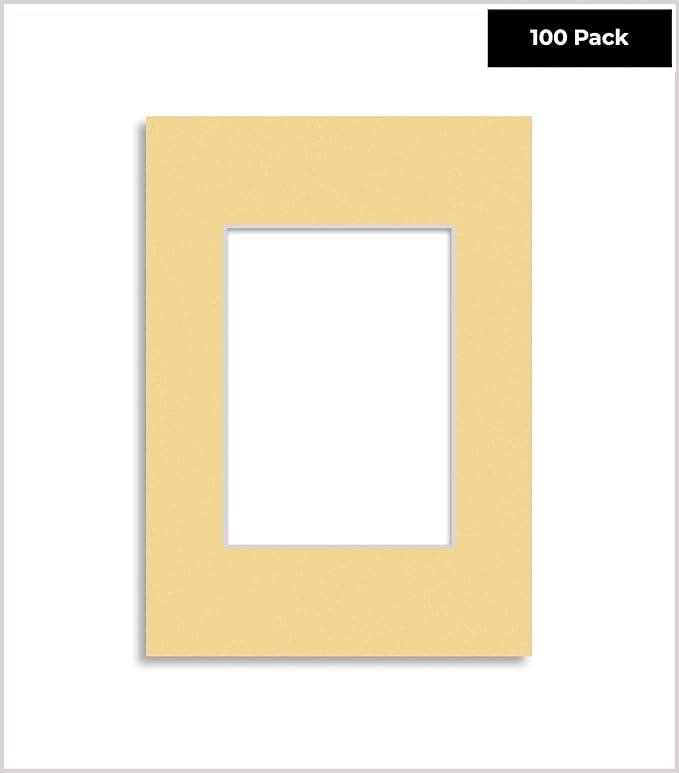 6x8 Mat for 8x10 Frame - Precut Mat Board Acid-Free Show Kit with Backing Board, and Clear Bags Marzipan Beige 6x8 Photo Matte Made to Fit a 8x10 Picture Frame Matboard for Framing, Pack of 100 Mats
