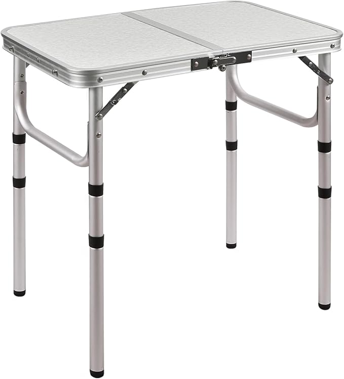 RedSwing 2ft Folding Camping Table,Small Portable Pinic Table Adjustable Height, Lightweight Aluminum Camping Table for Outdoor Indoor Hiking Camp