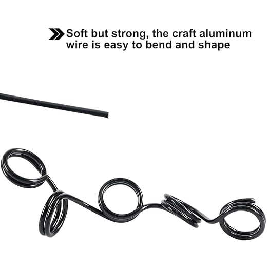 Tenn Well 9 Gauge Aluminum Wire, 50 Feet 3mm Bendable Metal Craft Wire for Sculpting, Armature Making, Jewelry Making, Wire Weaving and Wrapping (Black)