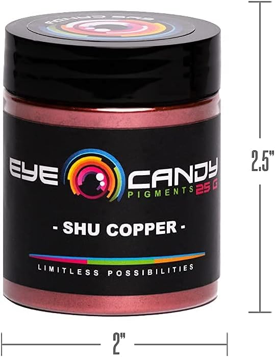 Eye Candy Pigments Premium Copper Mica Powder - Shu Copper (25gr) - for Epoxy, Resin, Soap, Paint, Woodworking, Acrylic Pouring, Bath Bombs, Fishing Lures - DIY Arts and Crafts Additive