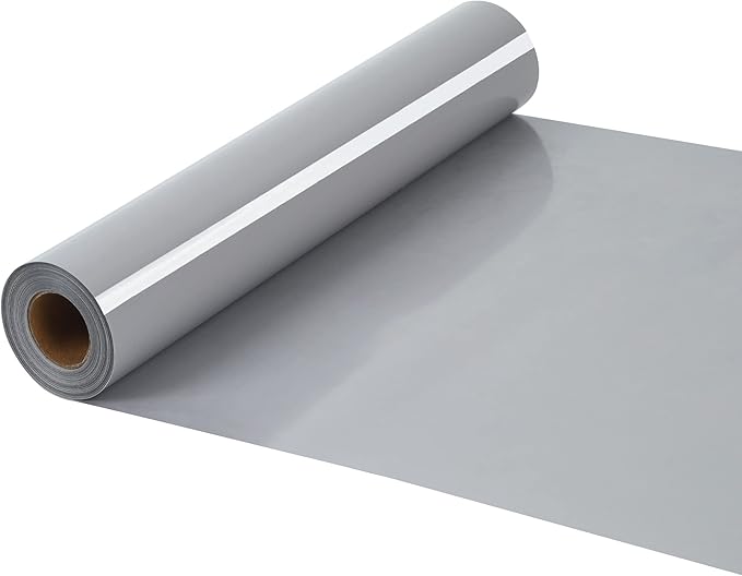 HTV Iron on Vinyl 12Inch by 25ft Roll Heat Transfer Vinyl for T-Shirt HTV Rolls for All Cutter Machine - Easy to Cut & Weed for Heat Transfer Design (25ft, Gray)