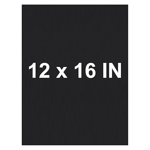 Anodized Aluminum Sheet Metal 12 x 16 x 1/32 Inch Black Metal Plates for Laser Engraving, 0.8MM Thin Decorative Sheets for Crafting, House Decoration