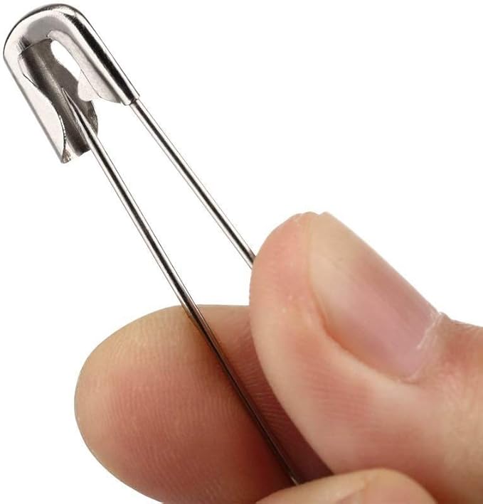 50PCS-3In Safety Pins,Stainless Steel Safety Pins,Bulk Metal Silver Sewing Pins Clothing Clips Tool 75mm Decorative(3" 50)
