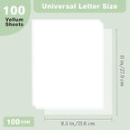 JAGERGREEN Vellum Paper 8.5 x 11 Inches 100GSM 100 Sheets, Thick Translucent Printable Vellum Paper for Invitations, Vellum Jackets, Envelopes, Crafts, Wedding Belly Bands, Tracing Paper for Sketching