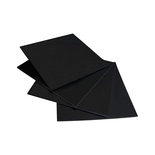 4 Pieces Anti Vibration Pads 1/8 in Thick X 6 in X 6 in, Neoprene Rubber Pads, Hard Rubber Block for Anti-Slip, Shock Absorption, Protection