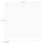 Pack of 10 Clear Acrylic Sheet 12" x 12" Cast Plexiglass Square 1/8" Thick (3mm) Transparent Plastic Panel for Craft, Sign, Display Projects, Laser Cutting, Engraving