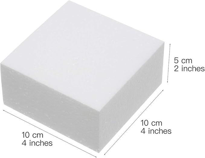Crafare 4X4X2 Inch Craft Foam Blocks 12 Pack Polystyrene Foam Square Blocks for School Art Modeling Projects Sculptures,Floral Arrangements Wedding Table Centerpieces