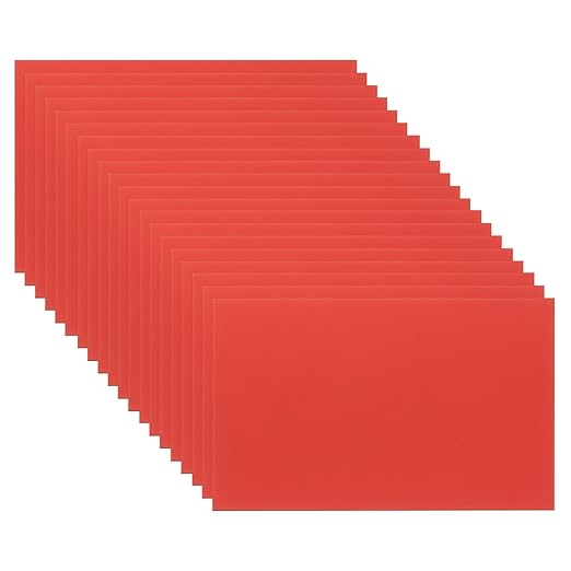 PATIKIL 2.1x3.3 Inch Anodized Aluminum Sheet Metal, 20Pcs Laser Plates Engraving Blanks 0.5MM Thin Rectangle for Crafting DIY House Laser Engraving, Red
