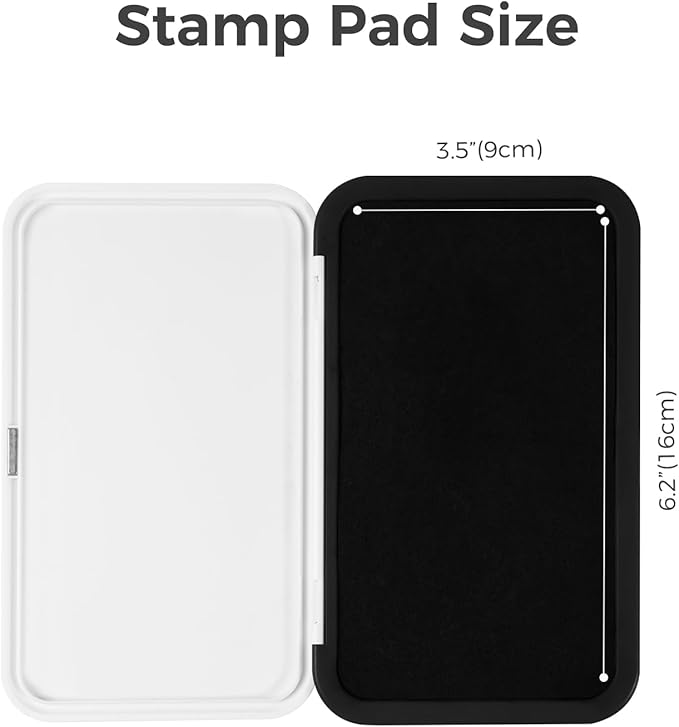 Large Stamp Pad - 3.50"x 6.25", Magnetic Lid, Premium Quality Felt Stamp Pad (Black)