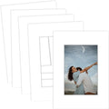 MBC Mat Board Center, 5 Pack 5x7 for 3.5x5 White Picture Mats Frame Mattes, Bevel Cut, Acid Free, 4-ply Thickness