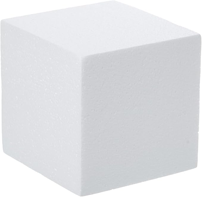 Crafare 3 Pack Craft Foam Blocks 5x5x5 Inch Polystyrene Square Foam Cubes for Arts School Projects Sculptures Floral Arrangements Modeling and Centerpieces
