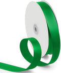 1 Inch 100 Yards Satin Ribbon Green, Solid Color Fabric Ribbon for Gift Wrapping, Wedding, Polyester Gift Ribbon for Birthday Party Decoration, Craft, Hair, Floral, Sewing