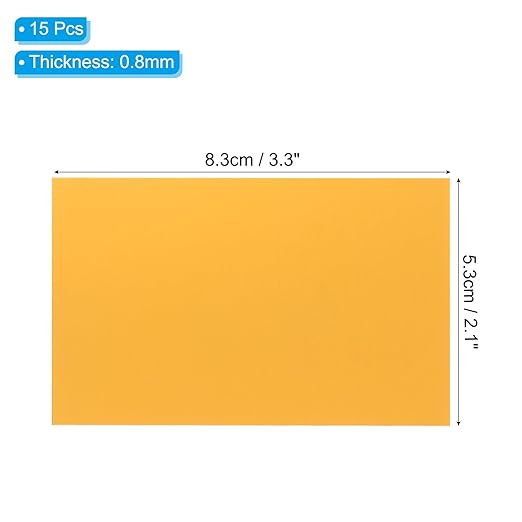 PATIKIL 2.1x3.3 Inch Anodized Aluminum Sheet Metal, 15Pcs Laser Plates Engraving Blanks 0.5MM Thin Rectangle for Crafting DIY House Laser Engraving, Yellow