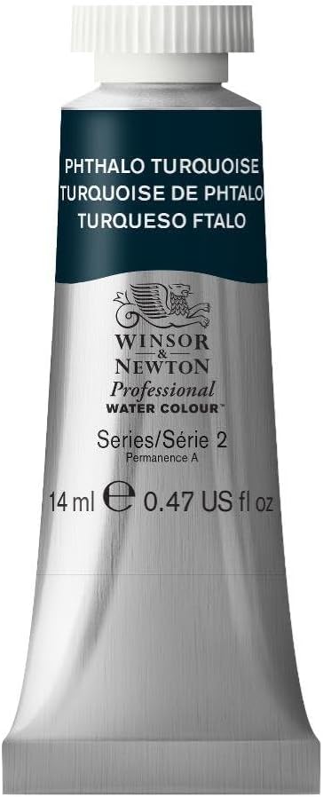 Winsor & Newton Professional Water Colour Paint, 0.47-oz Tube, Phthalo Turquoise
