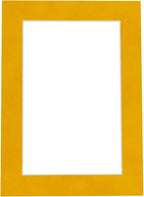 Pack of Ten Acid Free 8.5x11 Mats Bevel Cut for 7x9 Photos - Bright Yellow Precut Matboards With Backing Boards and Self Seal Photo Mat Bags For Pictures, Photos, Framing - 4-ply Thickness