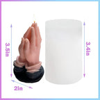 3D Hands Folded for Prayer Candle Silicone Mold Scented DIY Reisn Mold Gypsum Mould for Praying Blessing Candle Making Resin Soap Gifts Wax Aromatherapy Craft Supplies Home Halloween Decor