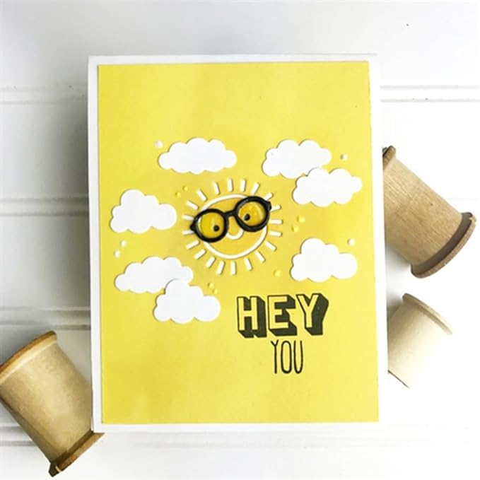Cutting Dies for Card Making, Metal Scrapbooking Die-Cuts, DIY Bckground Frame Crafts Embossing Stencil, Paper Template Mold/Photo Album Arts Tool (3 Pcs Clouds-3.3x5.5cm)