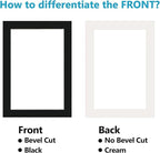 Egofine 8x10 Black Picture Mats Pack of 11, Frame Mattes for 5x7 Pictures, Acid Free, 1.2mm Thickness, with Core Bevel Cut
