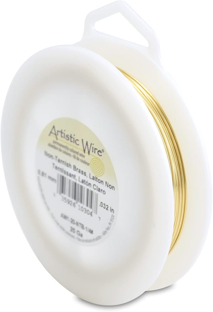 Artistic Wire, 20 Gauge Tarnish Resistant Brass Craft Wire, 79 ft