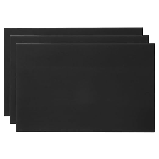PATIKIL 8x12 Inch Anodized Aluminum Sheet Metal, 3Pcs Laser Plates Engraving Blanks 0.5MM Thin Rectangle for Crafting DIY House Laser Engraving, Black