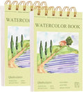 2-Packs Watercolor Paper Pad 3.5x5.5 Inch | 30 Sheets 140lb/300g,Spiral-Bound, Tear-Resistant & No-Bleed | Artist-Grade for Water Color Paper/Ink | Compact Travel Sketchbook (Adults, Students)