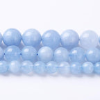 90PCS 4MM Natural Aquamarine Jade Chalcedony Round Loose Stone Beads for Jewelry DIY Energy Stone Healing Power Bracelet 15"