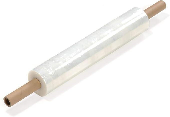 PackageZoom 20 inch x 1000 Feet Stretch Wrap With Handle, Clear Stretch Film, 8 Rolls