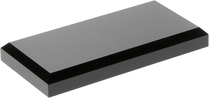 Plymor Black Acrylic Rectangular Beveled Display Base, 4" W x 2" D x 0.5" H, Pack of 12