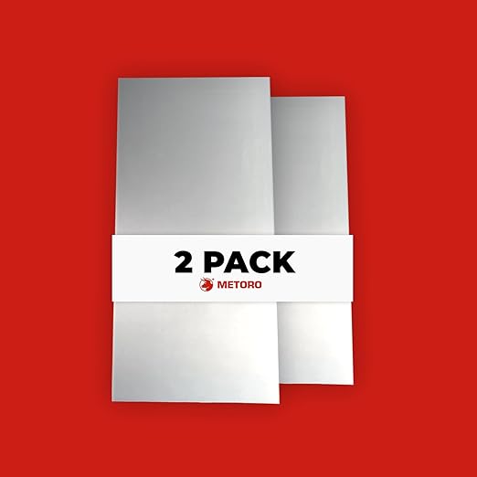 Metoro 2 Pack .250 x 12 x 6 Aluminum Sheet Plate - Grade 5052 | Durable & Versatile Metal for DIY, Industrial, Signage, Prototyping | Corrosion-Resistant, Weldable, and Strong (2, 1/4" x 12" x 6")