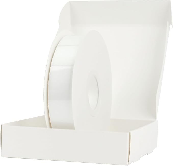 HUIHUANG White Satin Ribbon 1 inch x 50 Yards Double-Faced Polyester Silk Satin Ribbon for Gift Wrapping, Invitations, Hair, Bows Making, Holiday Decor, Flower Bouquet