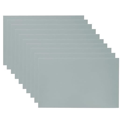 PATIKIL 5x8 Inch Anodized Aluminum Sheet Metal, 10Pcs Laser Plates Engraving Blanks 0.5MM Thin Rectangle for Crafting DIY House Laser Engraving, Gray